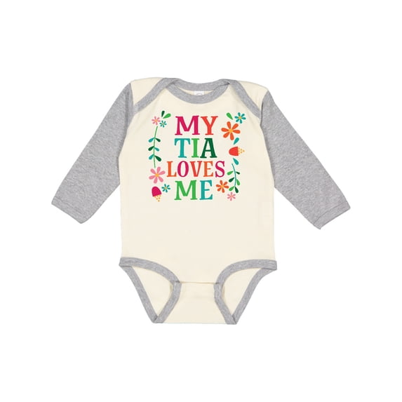 Inktastic My Tia Loves Me Niece Girls Long Sleeve Baby Bodysuit