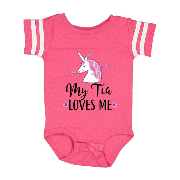 Inktastic My Tia Loves Me Unicorn Girls Baby Bodysuit