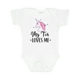 thumbnail image 1 of Inktastic My Tia Loves Me Unicorn Girls Baby Bodysuit, 1 of 5