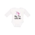 thumbnail image 1 of Inktastic My Tia Loves Me Unicorn Girls Long Sleeve Baby Bodysuit, 1 of 5