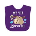 thumbnail image 1 of Inktastic My Tia Loves Me with Sloth and Hearts Boys or Girls Baby Bib, 1 of 4