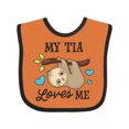 thumbnail image 1 of Inktastic My Tia Loves Me with Sloth and Hearts Boys or Girls Baby Bib, 1 of 4