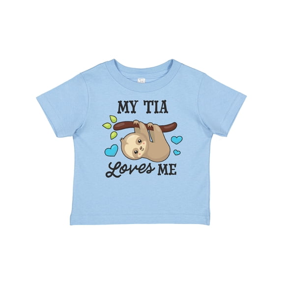 Inktastic My Tia Loves Me with Sloth and Hearts Boys or Girls Baby T-Shirt