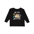 thumbnail image 1 of Inktastic My Tia Loves Me with Sloth and Hearts Boys or Girls Long Sleeve Toddler T-Shirt, 1 of 5