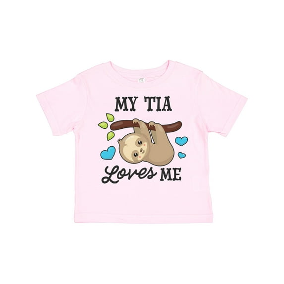 Inktastic My Tia Loves Me with Sloth and Hearts Boys or Girls Toddler T-Shirt