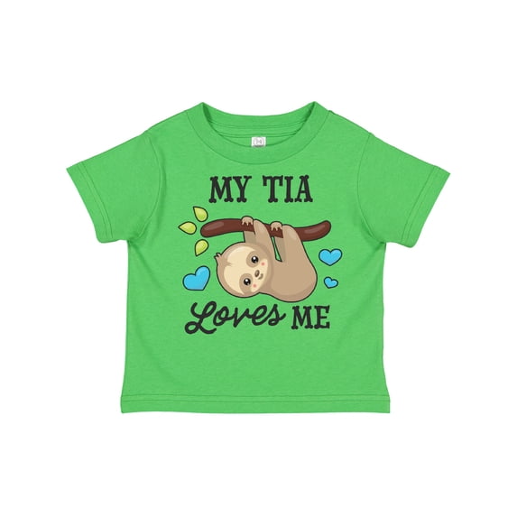 Inktastic My Tia Loves Me with Sloth and Hearts Boys or Girls Toddler T-Shirt