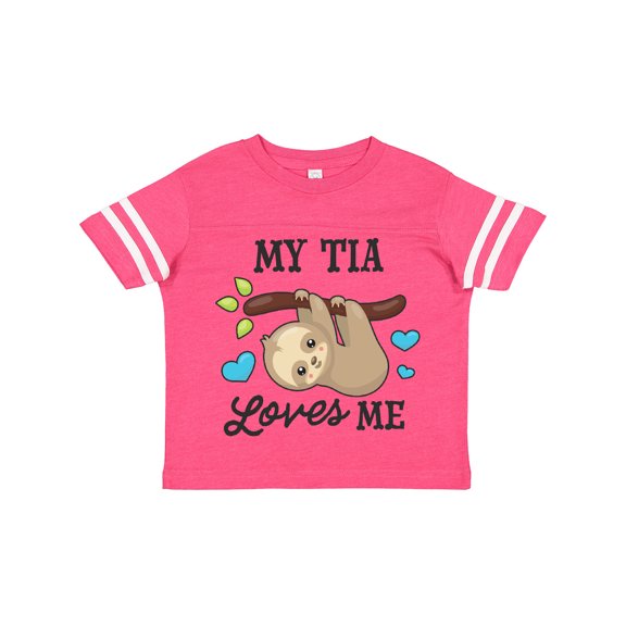 Inktastic My Tia Loves Me with Sloth and Hearts Boys or Girls Toddler T-Shirt