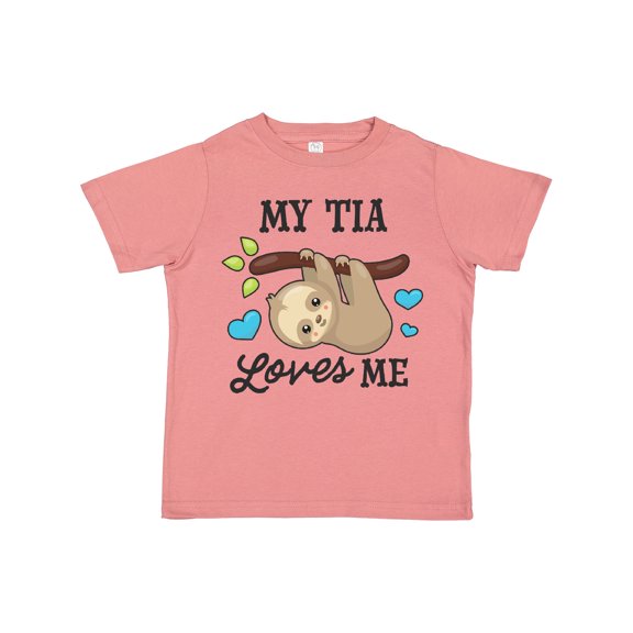 Inktastic My Tia Loves Me with Sloth and Hearts Boys or Girls Toddler T-Shirt