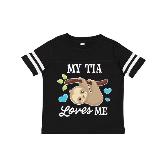 Inktastic My Tia Loves Me with Sloth and Hearts Boys or Girls Toddler T-Shirt