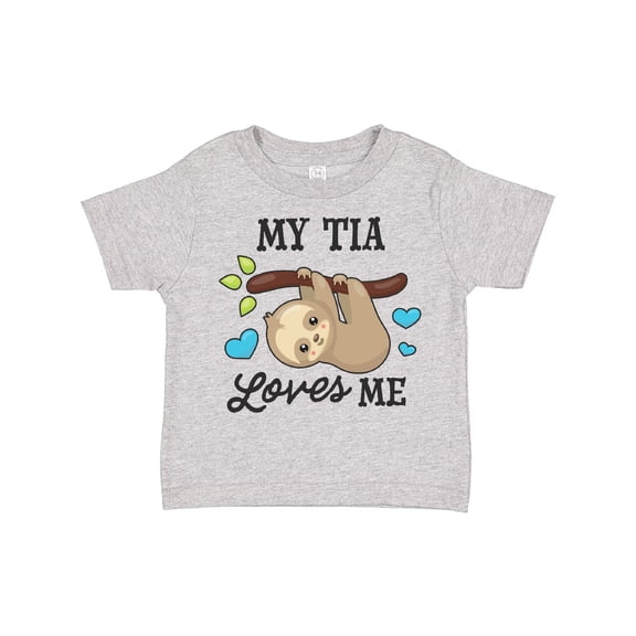 Inktastic My Tia Loves Me with Sloth and Hearts Boys or Girls Toddler T-Shirt