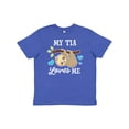 thumbnail image 1 of Inktastic My Tia Loves Me with Sloth and Hearts Youth T-Shirt, 1 of 5