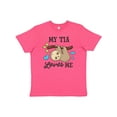 thumbnail image 1 of Inktastic My Tia Loves Me with Sloth and Hearts Youth T-Shirt, 1 of 5