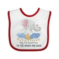 thumbnail image 1 of Inktastic My Tia Loves Me to the Moon and Back Elephant Family Boys or Girls Baby Bib, 1 of 4