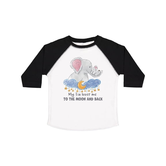 Inktastic My Tia Loves me to the Moon and Back Elephant Family Boys or Girls Toddler T-Shirt