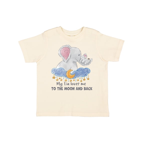 Inktastic My Tia Loves me to the Moon and Back Elephant Family Boys or Girls Toddler T-Shirt