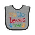 thumbnail image 1 of Inktastic My Tio Loves Me Boys or Girls Baby Bib, 1 of 4
