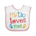 thumbnail image 1 of Inktastic My Tio Loves Me Boys or Girls Baby Bib, 1 of 4