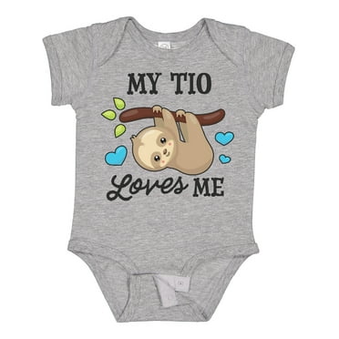 Inktastic My Tio Loves Me with Sloth and Hearts Boys or Girls Baby Bodysuit