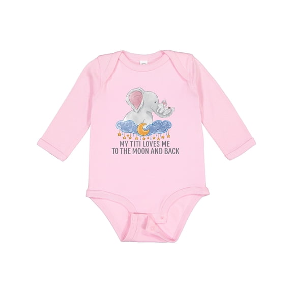 Inktastic My Titi Love Me to the Moon and Back Boys or Girls Long Sleeve Baby Bodysuit