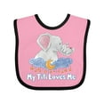 thumbnail image 1 of Inktastic My Titi Loves Me Cute Elephants Clouds Moon and Stars Boys or Girls Baby Bib, 1 of 4