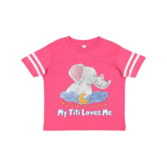 Inktastic My Titi Loves Me Cute Elephants Clouds Moon and Stars Boys or Girls Toddler T-Shirt