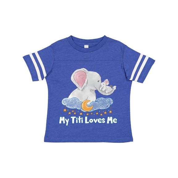 Inktastic My Titi Loves Me Cute Elephants Clouds Moon and Stars Boys or Girls Toddler T-Shirt