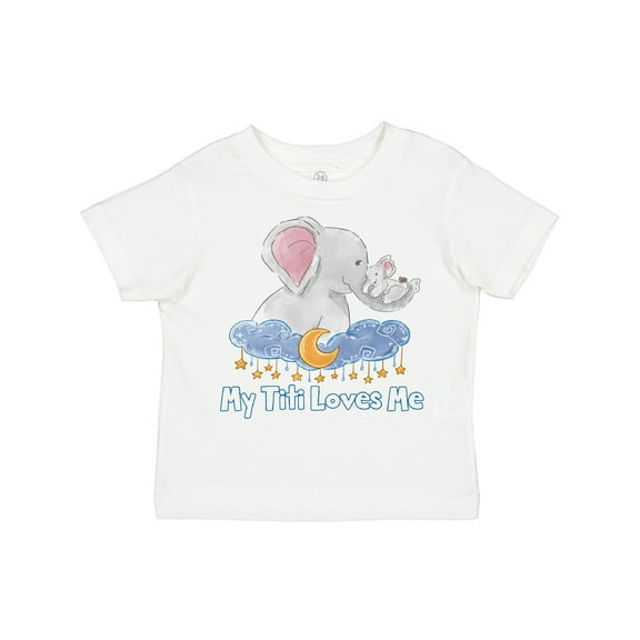 Inktastic My Titi Loves Me Cute Elephants Clouds Moon and Stars Boys or Girls Toddler T-Shirt