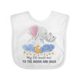 thumbnail image 1 of Inktastic My Titi Loves Me to the Moon and Back Elephant Family Boys or Girls Baby Bib, 1 of 4