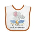 thumbnail image 1 of Inktastic My Titi Loves Me to the Moon and Back Elephant Family Boys or Girls Baby Bib, 1 of 4
