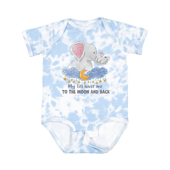 Inktastic My Titi Loves Me to the Moon and Back Elephant Family Boys or Girls Baby Bodysuit