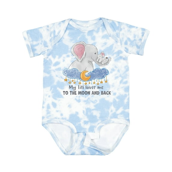 Inktastic My Titi Loves Me to the Moon and Back Elephant Family Boys or Girls Baby Bodysuit