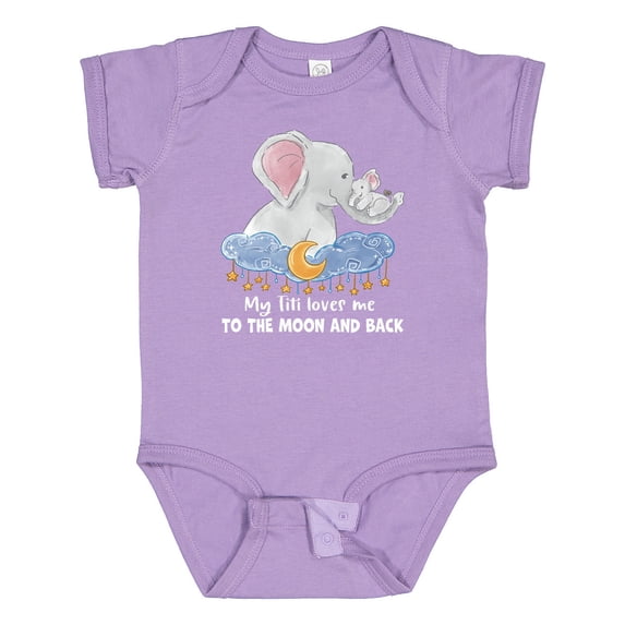 Inktastic My Titi Loves Me to the Moon and Back Elephant Family Boys or Girls Baby Bodysuit