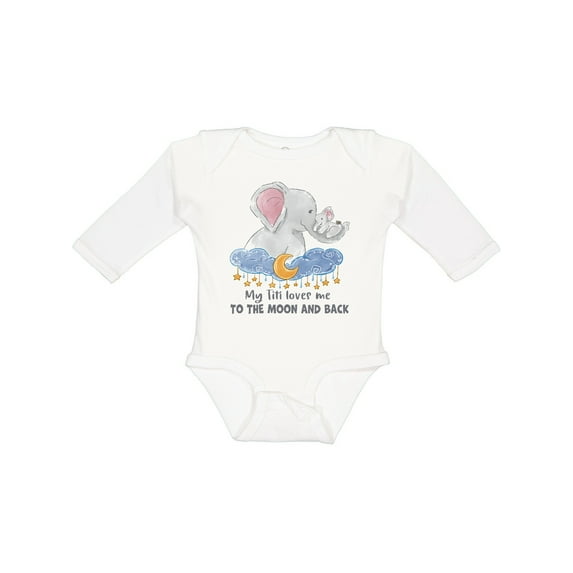 Inktastic My Titi Loves Me to the Moon and Back Elephant Family Boys or Girls Long Sleeve Baby Bodysuit