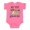 thumbnail image 1 of Inktastic My Titi Loves Me with Sloth and Hearts Boys or Girls Baby Bodysuit, 1 of 5