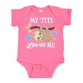 thumbnail image 1 of Inktastic My Titi Loves Me with Sloth and Hearts Boys or Girls Baby Bodysuit, 1 of 5