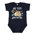 thumbnail image 1 of Inktastic My Titi Loves Me with Sloth and Hearts Boys or Girls Baby Bodysuit, 1 of 5