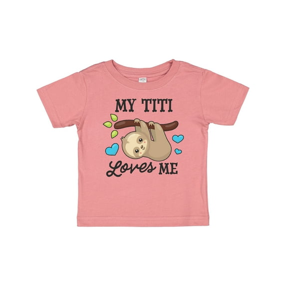 Inktastic My Titi Loves Me with Sloth and Hearts Boys or Girls Baby T-Shirt