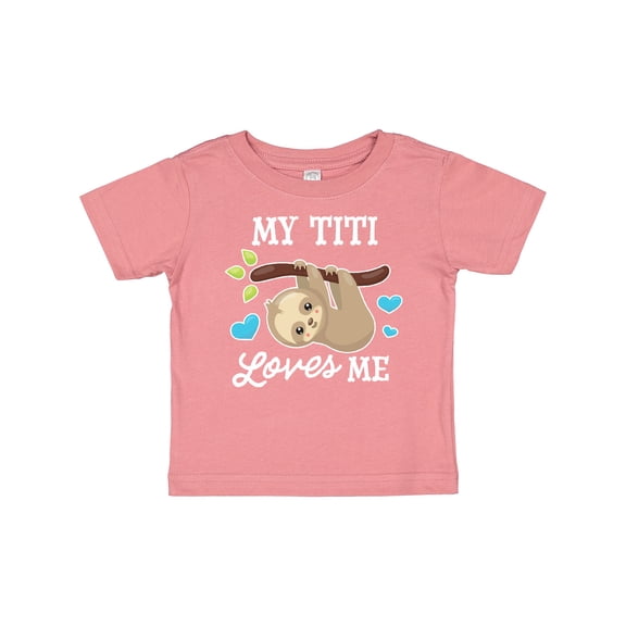 Inktastic My Titi Loves Me with Sloth and Hearts Boys or Girls Baby T-Shirt