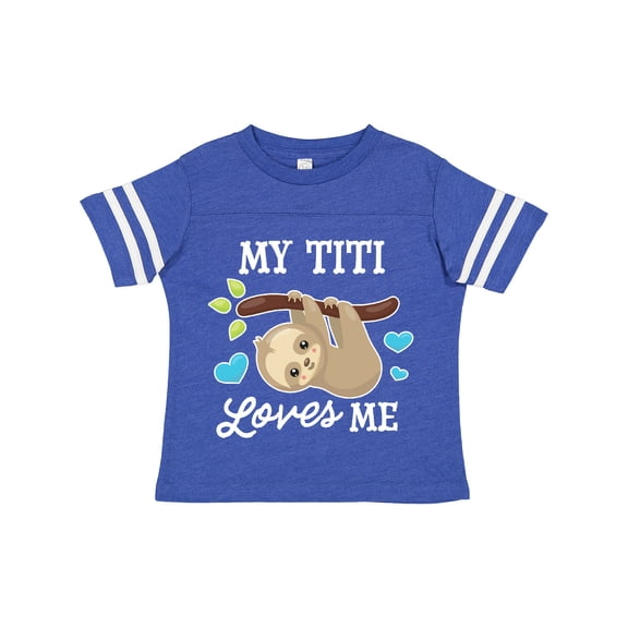 Inktastic My Titi Loves Me with Sloth and Hearts Boys or Girls Toddler T-Shirt