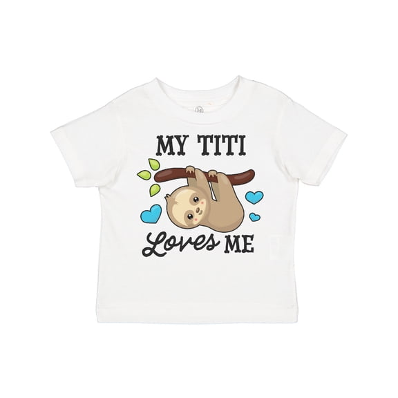 Inktastic My Titi Loves Me with Sloth and Hearts Boys or Girls Toddler T-Shirt