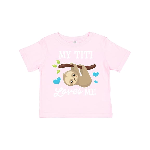 Inktastic My Titi Loves Me with Sloth and Hearts Boys or Girls Toddler T-Shirt