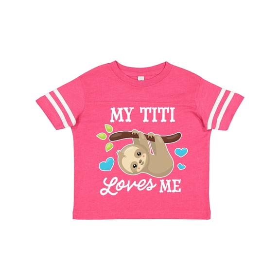 Inktastic My Titi Loves Me with Sloth and Hearts Boys or Girls Toddler T-Shirt