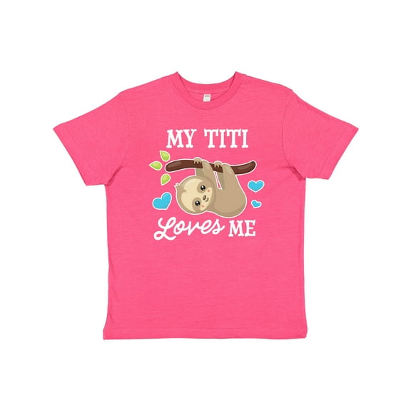 Inktastic My Titi Loves Me with Sloth and Hearts Youth T-Shirt