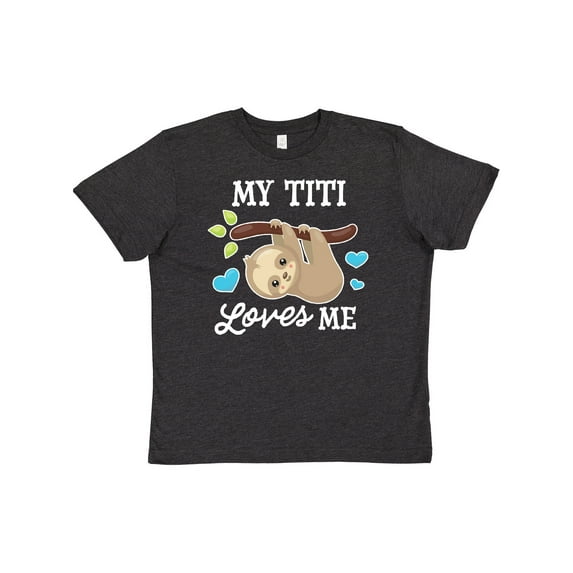 Inktastic My Titi Loves Me with Sloth and Hearts Youth T-Shirt