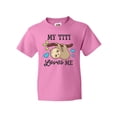 thumbnail image 1 of Inktastic My Titi Loves Me with Sloth and Hearts Youth T-Shirt, 1 of 5