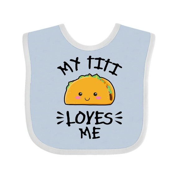 Inktastic My Titi Loves Me with Taco Illustration Boys or Girls Baby Bib