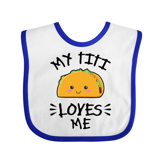 Inktastic My Titi Loves Me with Taco Illustration Boys or Girls Baby Bib