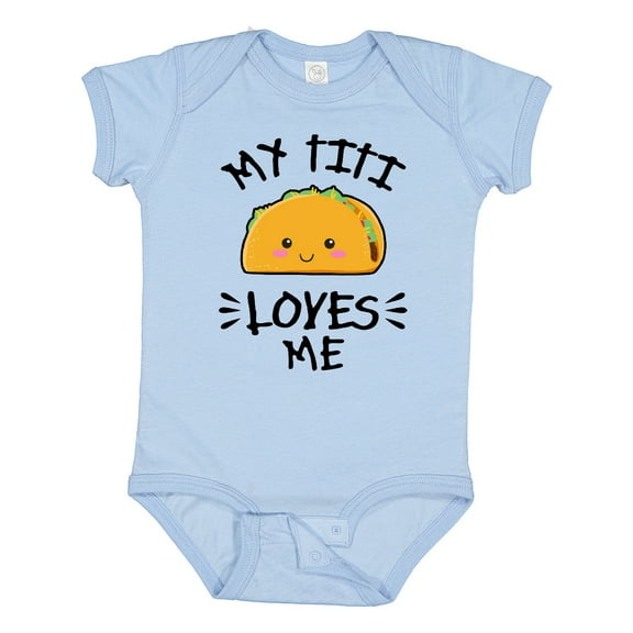 Inktastic My Titi Loves Me with Taco Illustration Boys or Girls Baby Bodysuit