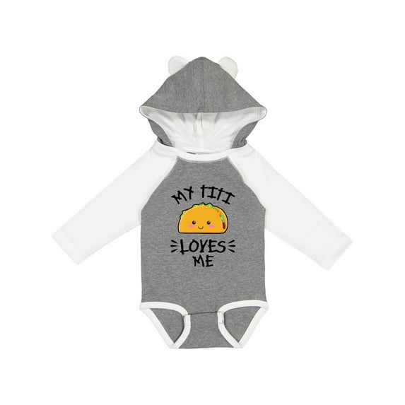 Inktastic My Titi Loves Me with Taco Illustration Boys or Girls Long Sleeve Baby Bodysuit