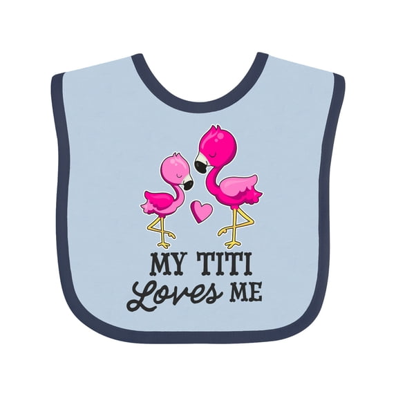 Inktastic My Titi Loves Me with Two Flamingos Boys or Girls Baby Bib